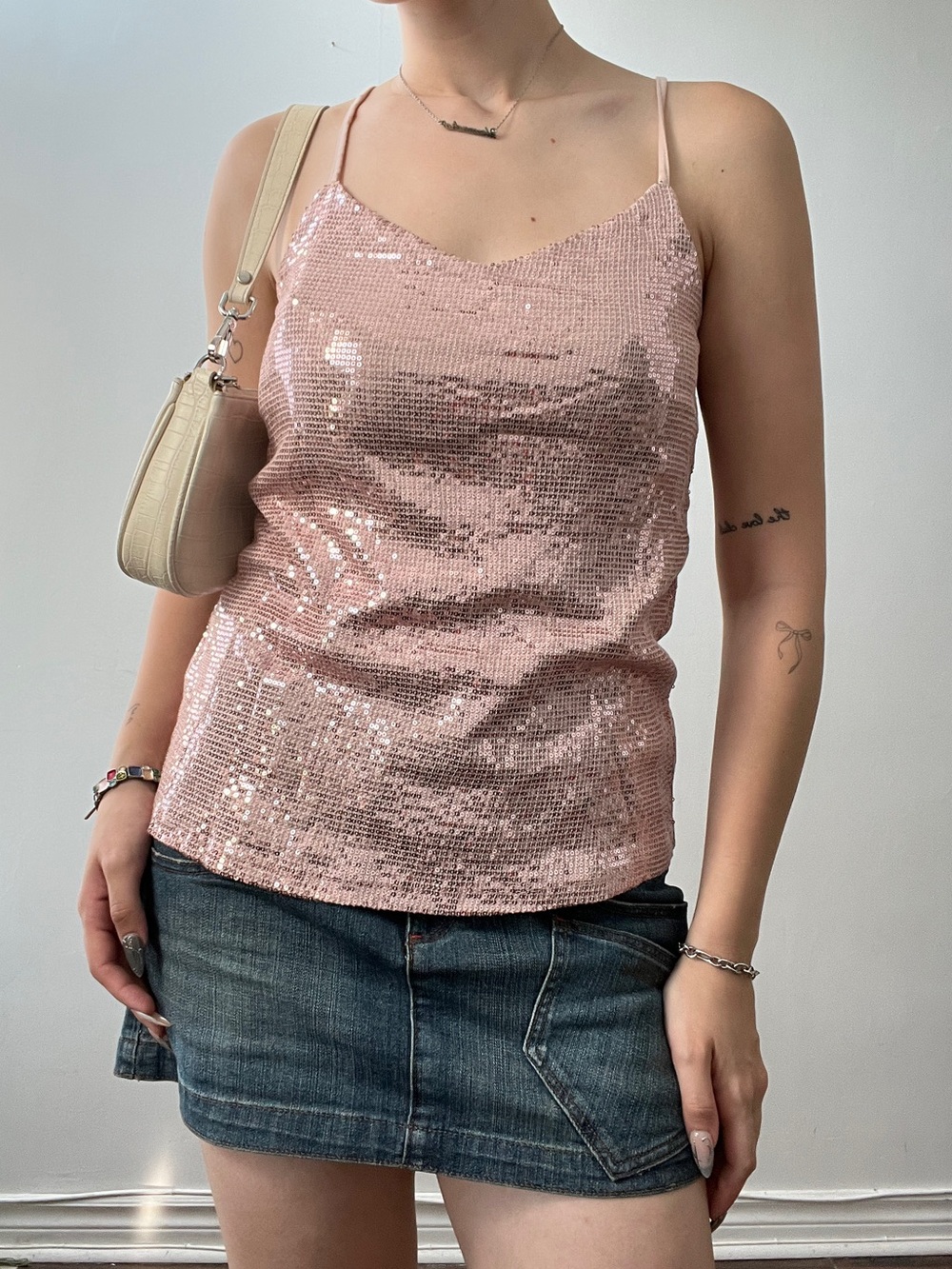 Size Medium Dynamite Pink Sequin Tank Top